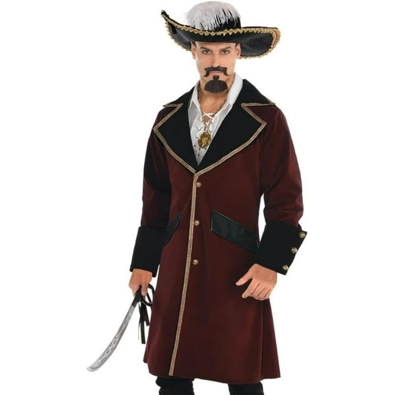 Pirate Captain Men's Costume Fancy-Dress Costume with Authentic Design (S/M)