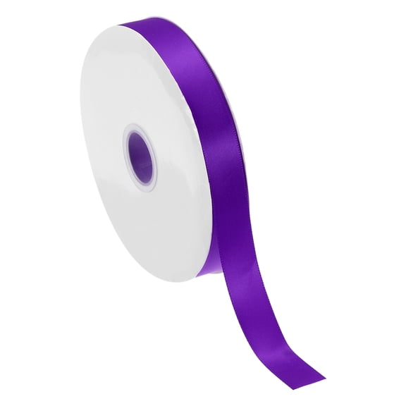 Uxcell 1/2 Inch x 60 Yards Solid Satin Ribbon, Polyester Fabric Ribbon Roll Single Faced for Gift Wrapping Crafts Wedding Birthday Bouquet Hair Bows DIY Decoration, Purple