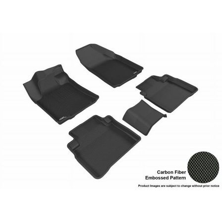 3D MAXpider 2016-2023 Fits Nissan Maxima Kagu 1st Row 2nd Row Black Carbon Fiber Embossed Pattern Floor Mat L1NS08801509
