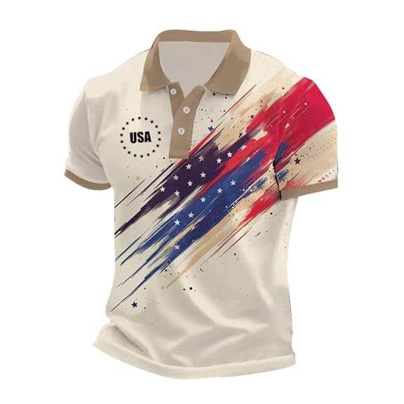 XDZJLR Mens Polo Shirt 250 Anniversary Short Sleeve Patriotic Shirt Comfort Independence Day 4Th Of July Shirts Men S-6Xl