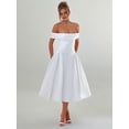 thumbnail image 2 of Women'S Off the Shoulder Cocktail Maxi Dress Sleeveless Casual A Line Elegant Flowy Formal Dresses White S, 2 of 7