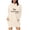 Beige, variant on TIMIFIS Hooded Sweater Dress Women's Christmas Print Loose Long Sleeve Hoodie Sweater Top Hooded Dress with Pockets