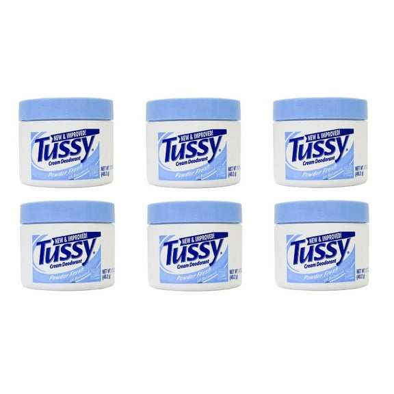 Tussy Deodorant Cream, Powder Fresh, 1.7 Oz (6 Pack)