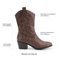 thumbnail image 2 of Botas DREAM PAIRS Cowboy Bordadas Marrón de Media Caña Talla 9.5, 2 of 7
