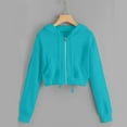 thumbnail image 4 of VANLOFE Women's Crop Hoodie Long Sleeve Crop Sweatshirt for Women Soft Loose Sweatshirt for Teens Girls Blue 5XL, 4 of 6