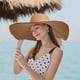 thumbnail image 3 of Floppy Big Beach Sombreros de Paja para Mujer Plegable Verano ala Ancha Sombrero para el Sol Plegable Sombrero de Paja de Viaje para Mujer Sombrero Fedora, 3 of 5