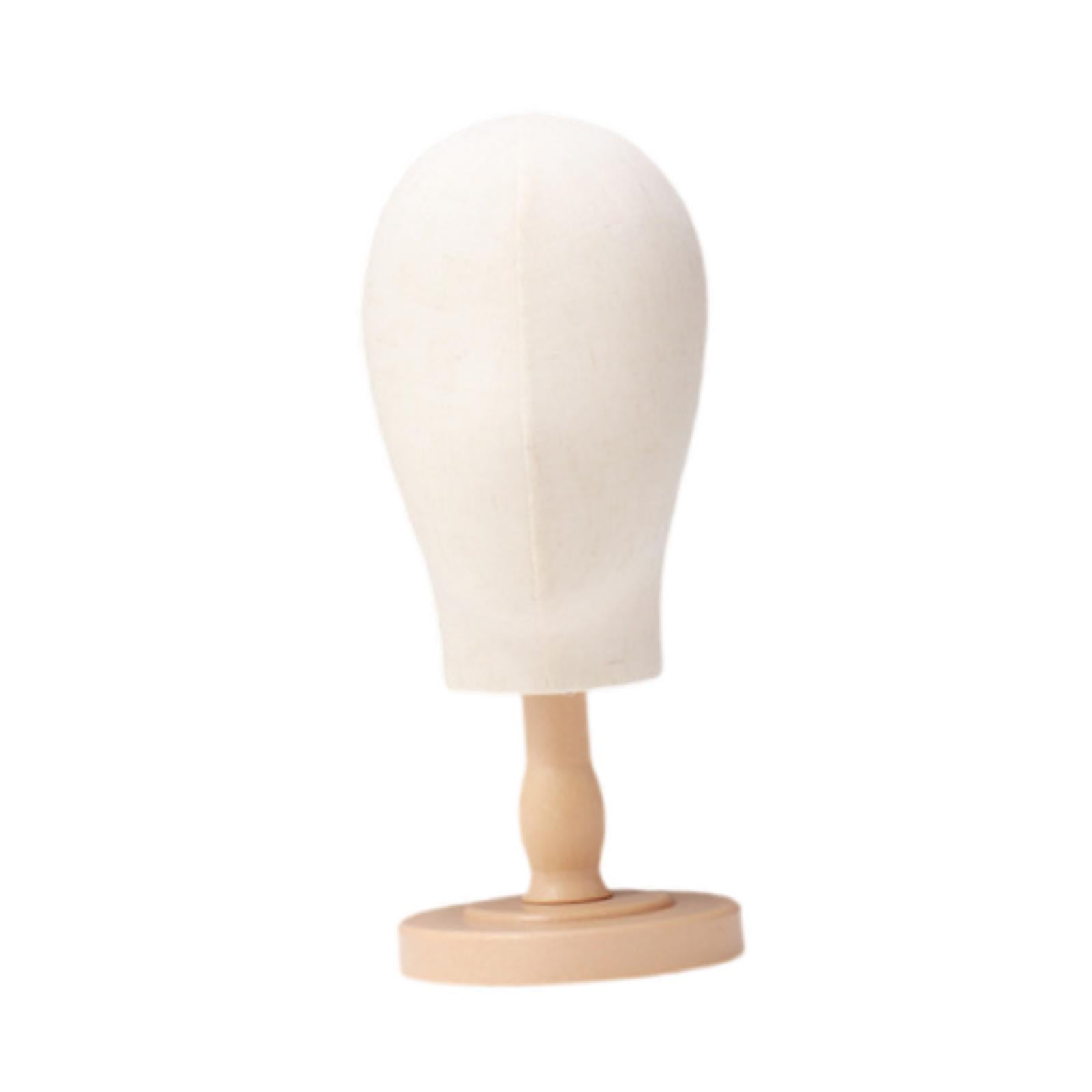 Serenable Mannequin Head Multifunctional Hat Rack Standing Stand for Cap Salon Wood Color short