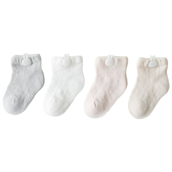 Ketyyh-chn99 Baby Socks Baby and Toddler Girl Boys Ankle Socks 4 Pairs,White,S