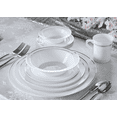 thumbnail image 7 of " OCCASIONS" 40 Plates Pack, Heavyweight Disposable Wedding Party Plastic Plates (10.5'' Dinner Plate, White & Silver Rim), 7 of 7