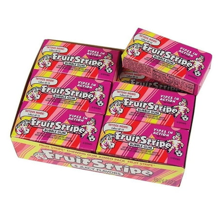 Fruity Stripe Fruity Stripe Bubble Gum, Assorted Flavors, 1.8 Oz (Innerpack of 12)