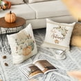thumbnail image 6 of Sm:)e Hello Autumn Flower Maple Leaves Orange Pumpkin Watercolor Fall Throw Pillow Covers 18 x 18 Inch Set of 4, 6 of 6