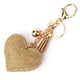 thumbnail image 2 of Pequeño llavero de cuero con diamantes de imitación y corazón de melocotón fragante Llavero con borla Colgante de franela Llavero de diamantes, 2 of 5