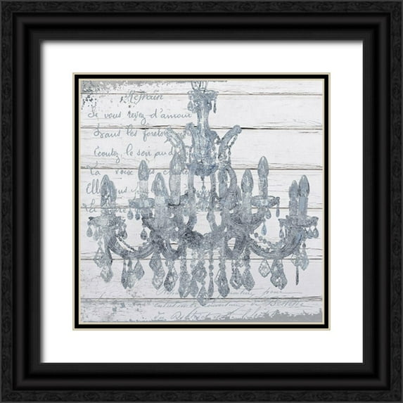 Sommers, Mindy 12x12 Black Ornate Wood Framed with Double Matting Museum Art Print Titled - Wedgewood Chandelier
