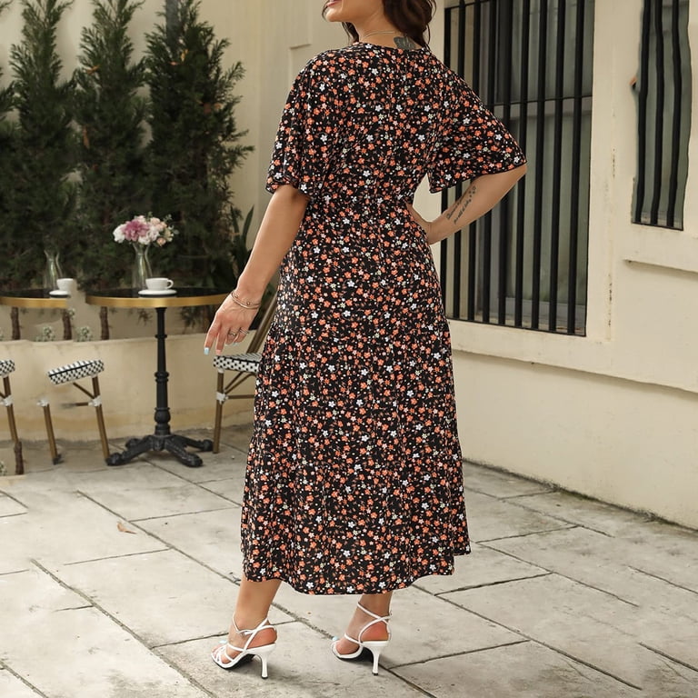 chinese dress ladies Women's Fashion Diagonal Collar Summer Long Dresses Pleated Flowing Hem Loose  Maxi Dress Elegant Beach Clothes Beige at Amazon Women's Clothing store main image 0