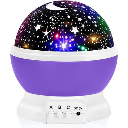 

XGeek Kids Night Light Projector Star Night Light 360 Degree Rotation with 4 LED Bulbs Idea Gift for Kids Gifts Purple