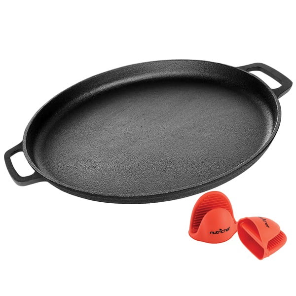 NutriChef 11.3" Round Nonstick Iron/Silicone Pizza Pan