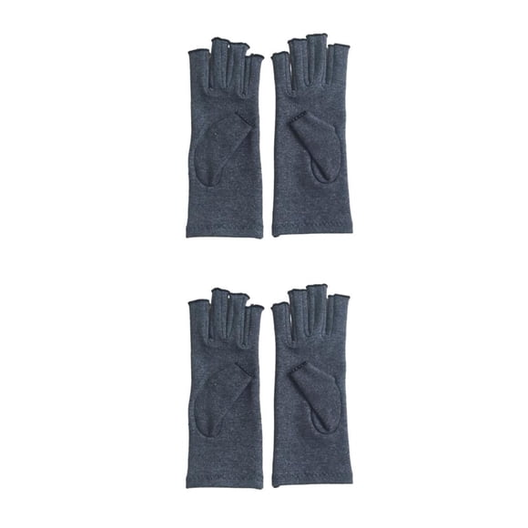 Guantes para la artritis Qarigey soporte para la muñeca medio dedo gris