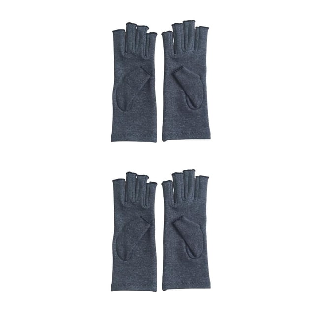 Guantes para la artritis Qarigey soporte para la muñeca medio dedo gris