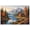 Unframe-style, variant on Mountain Landscape Canvas Wall Art Cozy Log Cabin by Lake Scenery Autumn Forest Nature Posters Colorful Oil Painting Print for Living Room Bedroom Home Office Decor