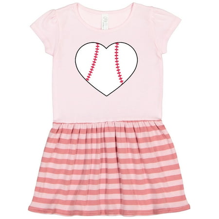 

Inktastic Heart Shaped Baseball Gift Toddler Girl Dress