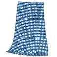 thumbnail image 3 of Bingfone Blue Gingham Print Flannel Fleece Blanket Throw Blanket For Bed,Sofa,Couch,Travel,Camping(50"X40"), 3 of 9
