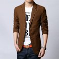 thumbnail image 3 of Traje de dos botones de primavera y otoño para hombre, estilo entallado, traje pequeño, chaqueta de algodón para hombre, talla grande, estilo único, estilo occidental, moda, 3 of 6