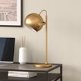 thumbnail image 3 of Evelyn&Zoe Mid-Century Adjustable Height Metal Desk Lamp, Gold, 3 of 10