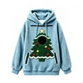 thumbnail image 4 of Christmas Pet Pouch Hoodie for Women Long Sleeve Xmas Tree Graphic Loose Flannel Pullover Sweatshirt Dog Cat Carrier Hoodie, 4 of 8