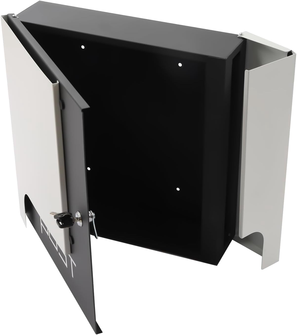 Wall Mounted Mailbox, 14 * 4 * 14In Large Capacity Locking Mailbox for Outside, Modern Metal Post Box for Newspapers,Letters