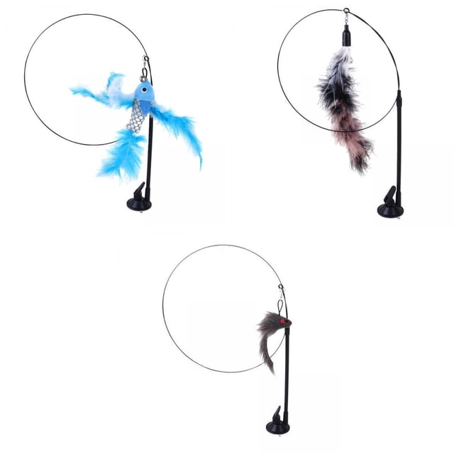 3 Juguetes Divertidos de Plumas Base de Succión, Juguete para Ejercicio