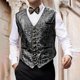 thumbnail image 1 of Camiseta sin mangas con cuello en V para hombre, camiseta sin mangas con cuello en V y botones de gamuza, camiseta sin mangas ajustada de color liso con cuello en V a la moda, camisetas para hombre, 1 of 6