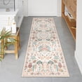 thumbnail image 3 of SUNDEREY 2'x6' Boho Floral Runners for Hallways, Washable Kitchen Runner Rug Non Skid, Soft 6ft Hallway Rug Ultra Thin Stain Resistant Carpet Runners for Bathroom Entryway, Beige, 3 of 8