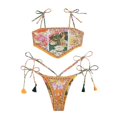 thumbnail image 1 of Gibobby Trajes de Baño Mujer Traje de baño con tirantes para mujer, nuevo traje de baño, Bikini Sexy étnico Floral, monos con estampado de patrones, traj(Naranja,CH), 1 of 5