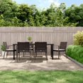 thumbnail image 1 of vidaXL 7 Piece Garden Dining Set with Cushions Poly Rattan and Steel, 1 of 5