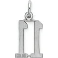 thumbnail image 4 of Sterling Silver Silver/Rhodium-Plated Elongated Number 11 Charm Made In United States qes11, 4 of 5
