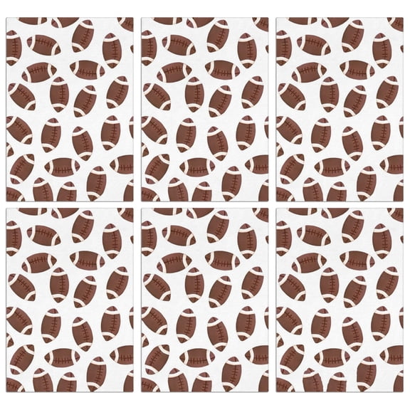 6 Pcs Funny Kitchen Towels,Brown Footballs Pattern Microfiber Dish Towels,Kitchen Tea Towels,Kitchen Towel Set (18" X 26")