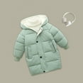 thumbnail image 3 of QUYUON Baby Boys Girls Puffer Jackets Toddler Kids Hooded Long Sleeve Winter Down Coat with Pocket Padded Jackets Snap Closure Zip up Quilted Lightweight Jackets Outerwear Green 2T, 3 of 6