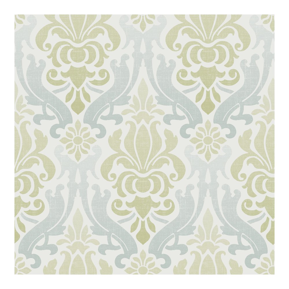 NuWallpaper Blue and Green Nouveau Damask Peel & Stick Wallpaper