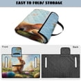thumbnail image 5 of COEQINE Easy-Carry Golf Cart Seat Cover, Foldable Design with Handle for Storage, Universal Size Quilted Polyester, 4 Front Pockets, Machine Washable, Easter Rabbit Egg Lawn, 5 of 8