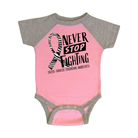 

Inktastic Never Stop Fighting Ehlers-Danlos Syndrome Awareness Gift Baby Boy or Baby Girl Bodysuit