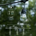 thumbnail image 5 of Luxrite 24FT LED Outdoor String Lights Commercial Grade Waterproof, 12 S14 Shatterproof Bulbs, IP65, Patio Garden Cafe, 5 of 7