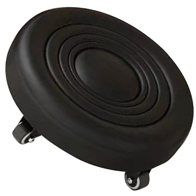 BRIGHTFUFU Asiento Taburete Pequeño Negro De PU Con Rotación 360 Para Uso En Exteriores