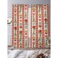 thumbnail image 3 of Christmas Stripes Sheer Curtains 96 inches Long, Bell Flower Stars Snowflakes Linen Light Filtering Sheer Window Curtains Rod Pocket Voile Drapes for Bedroom Living Room, 2 Panels 52"W x 96"L, 3 of 7
