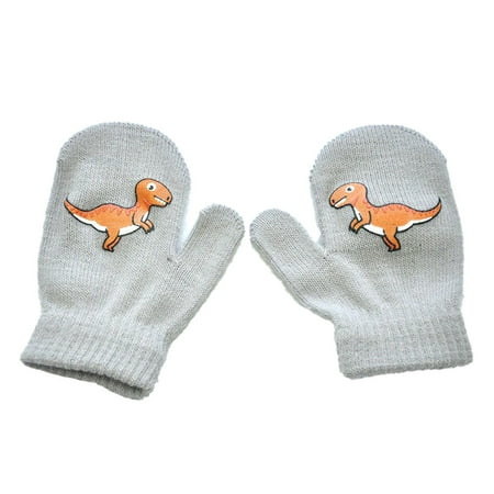 

1111Fourone 1 Pair Kids Mittens Fingers Warmer Thermal Mitt Finger Warming Cover Knitted Toddler Mitten for Winter