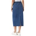 thumbnail image 3 of INSPIRE CHIC Denim Skirt for Women Elastic Waist Split Back Pockets Maxi Length Long Jean Skirts L Blue, 3 of 6
