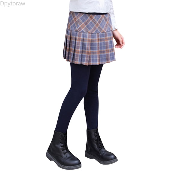 Dpytoraw Toddler Girls Pantskirt Footless Leggings With Plaid Skirt Kids Clothes Pants Girls Dresses Size 12-14 Years