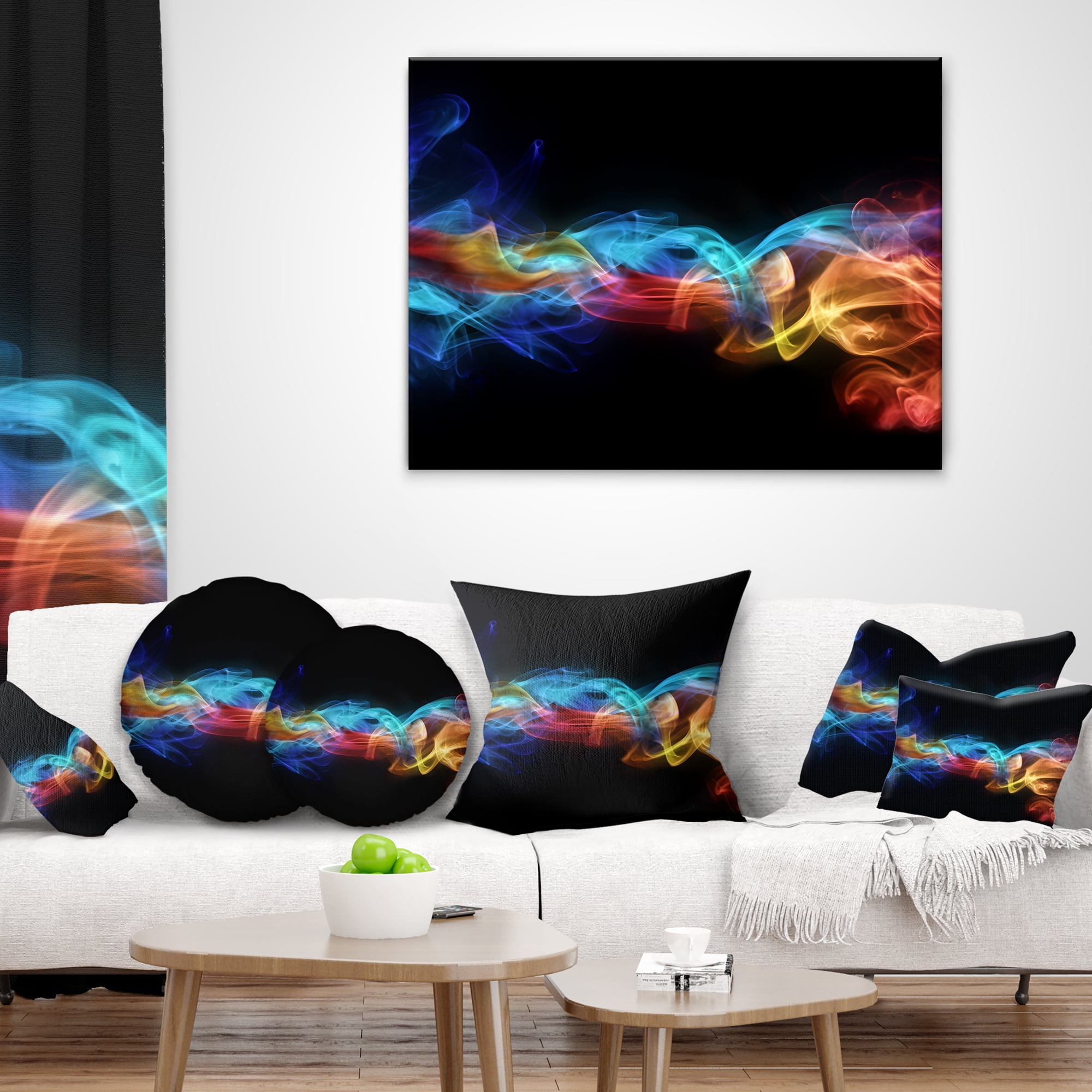 Designart Fire in Colors - Abstract Throw Pillow - 18x18
