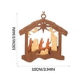 thumbnail image 3 of Vrorvz Wooden Nativity Hanging Ornament Christmas Decorations Christmas Ornaments Close Nature Wood Craft Crackproof Polished Indoor Centerpiece Mantel 3.9In Brown, 3 of 7