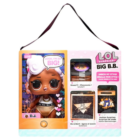 LOL Surprise Big B.B. (Big Baby) D.J. – 11" Large Doll, Unbox Fashions, Shoes, Accessories, Includes Playset Desk, Chair and Backdrop