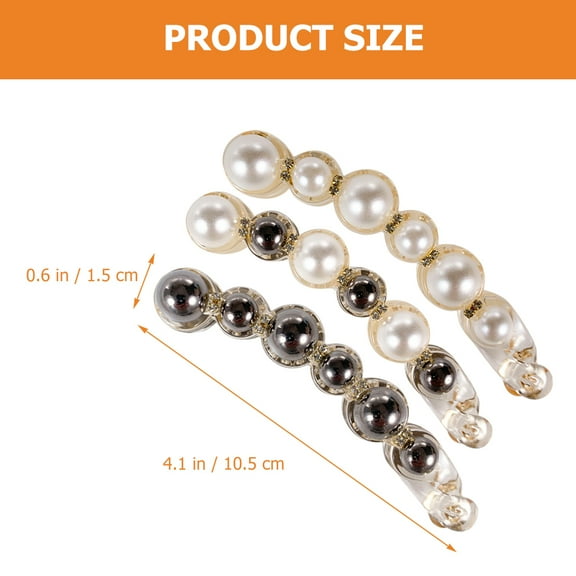 DRAFIDEEP 3Pcs Banana Clips for Hair Styling Assorted Color Plastic and Pearl
